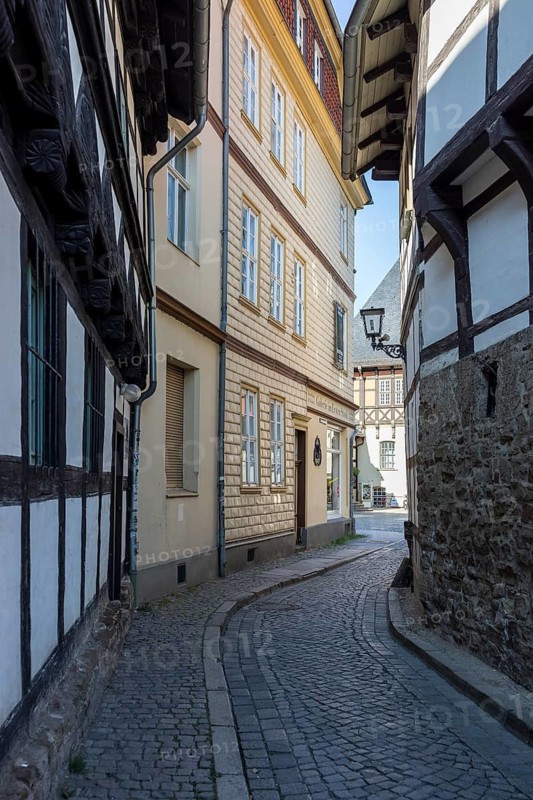 Half-timbered houses in the town centre of Wernigerode, Harz, Saxony-Anhalt, Germany