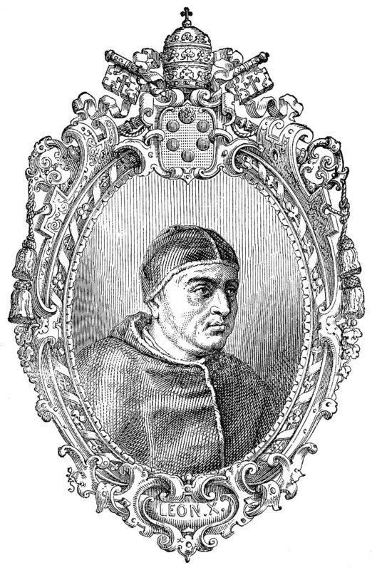Pope Leo X, 1475 – 1 December 1521, born Giovanni di Lorenzo de' Medici, was Pope from 9 March 1513 to his death