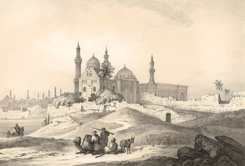 Cityscape of Cairo, Egypt, 1845, by Prince Waldemar of Prussia