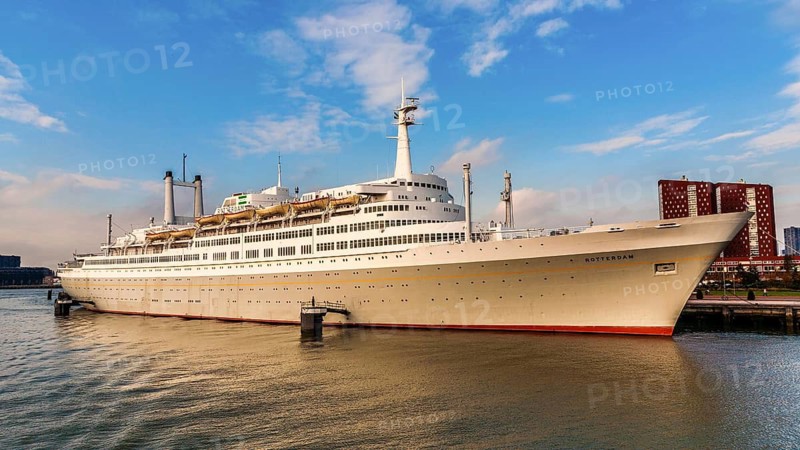SS Rotterdam, former flagship of the Holland-America Line, today as a museum ship, hotel and restaurant in the port of Rotterdam, the Netherlands