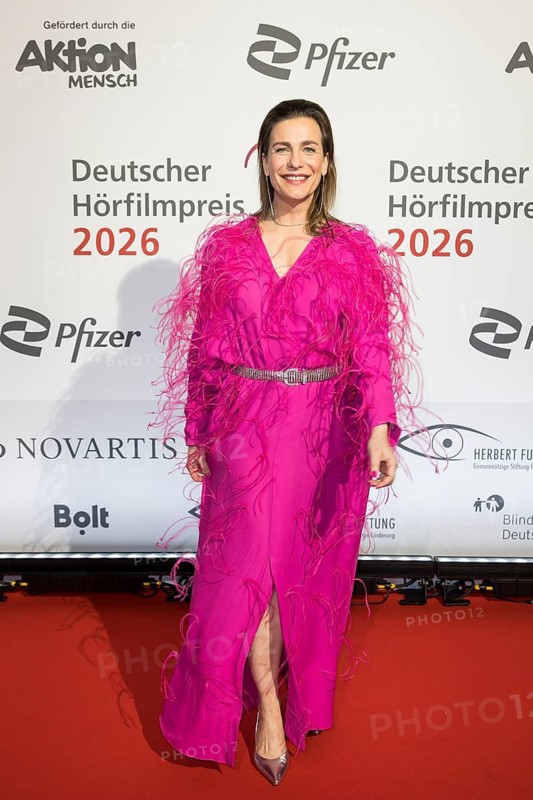 Nadine Heidenreich in front of the German Audio Film Awards ceremony at the Colosseum cinema in Berlin on 24.03.2026