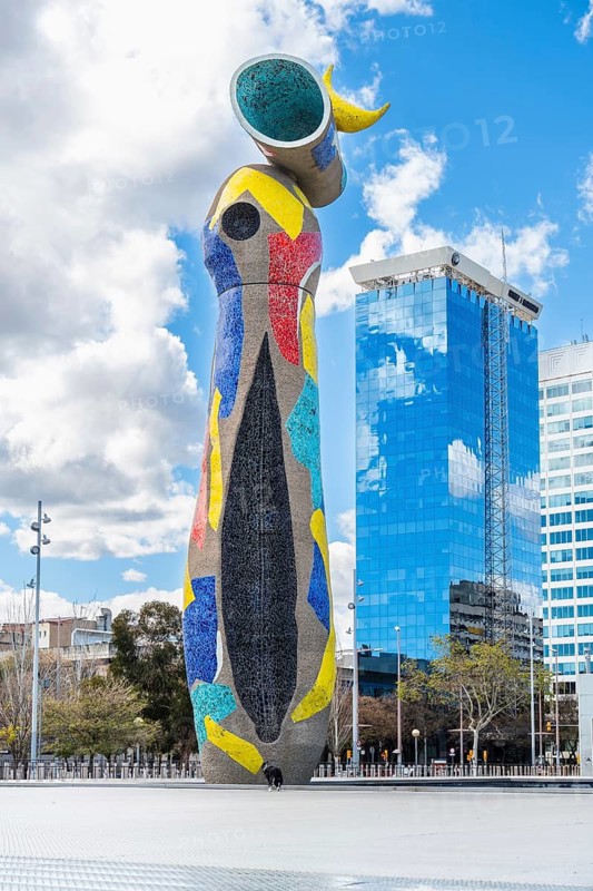 Woman and bird, Dona i Ocell, sculpture by Joan Miró at Park Miró in Barcelona, Spain