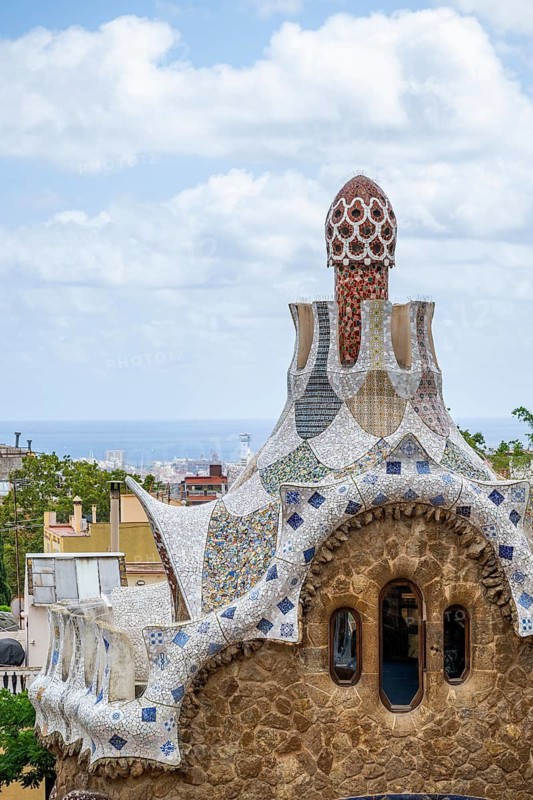 Park Guell by Antonio Gaudi, Park Gueell, Antonio Gaudi architect, Unesco World Heritage Site, Gracia District, Barcelona, Catalonia, Spain