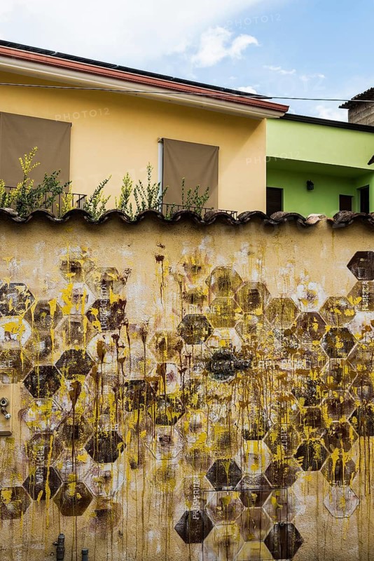 Wall painting, murals, graffiti, street art, San Sperate, Sardinia, Italy