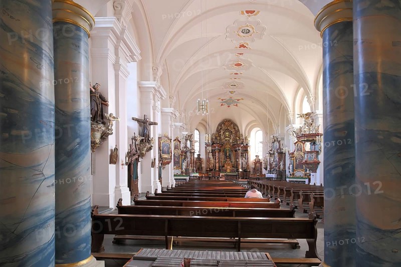 Interior view of the baroque Frauenberg monastery, Franciscan monastery, Fulda, Hesse, Germany