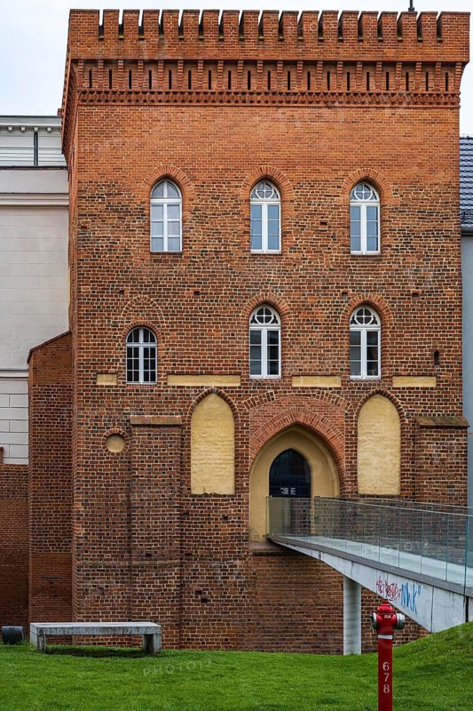 Preserved historic tower of the Upper Castle on Nicolaus Copernicus Square in Opole, Opole Voivodeship, Poland