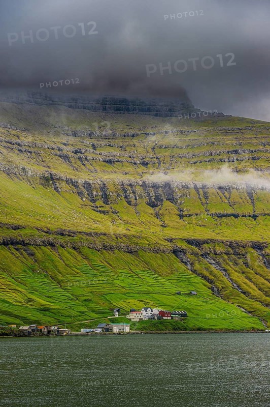 Little villages in Kunoy, Faroe islands, Denmark