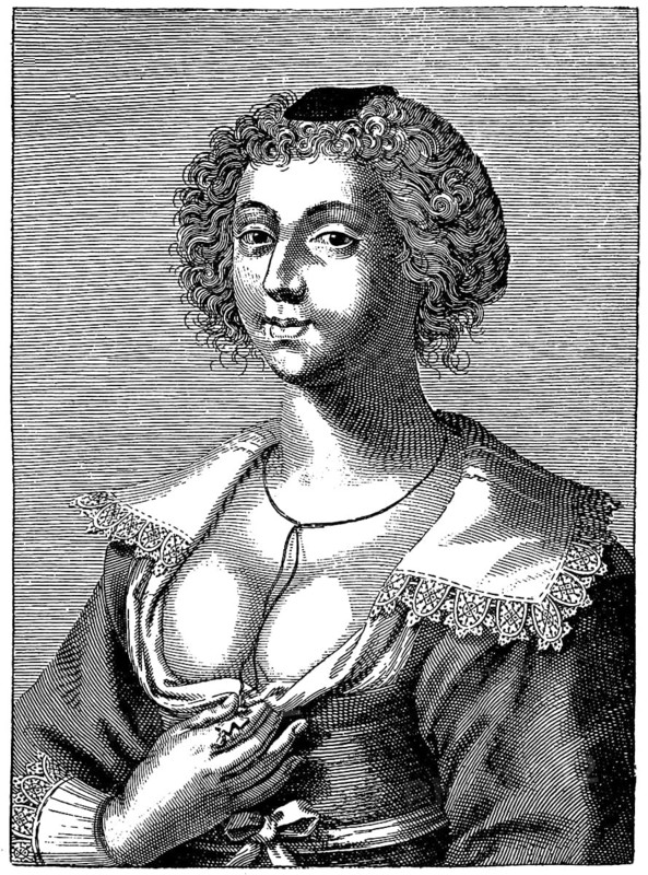 Women's costume, 17th century, Germany, Europe, Historische Zeichnung, Frauentracht um 1650, Deutschland