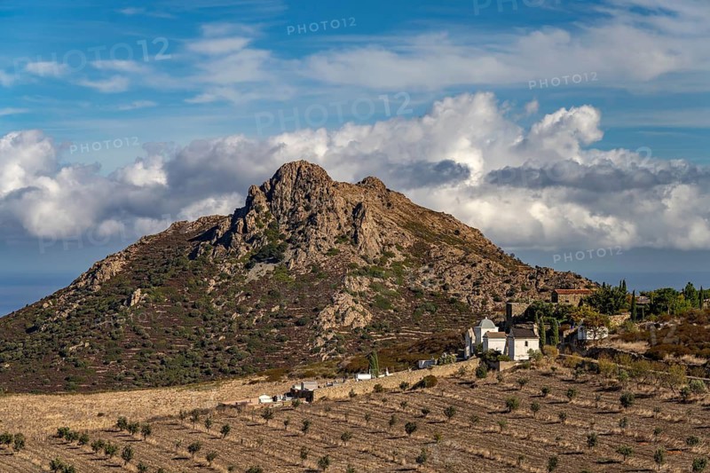 The cemetery of the village of Sant'Antonino in Balagne, Corsica, France