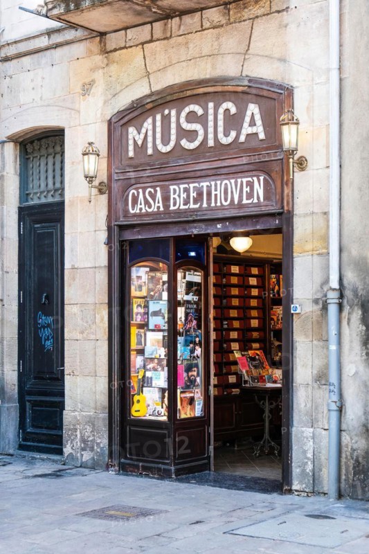 Casa Beethoven music shop on the Ramblas in Barcelona, Spain