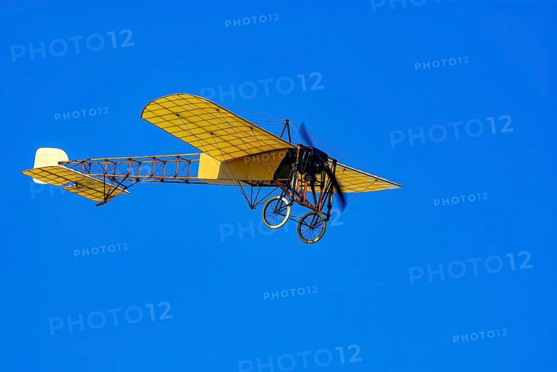 Flight demonstration of a replica Bleriot XI La Manche by Mikael Carlson as part of the 16th vintage air meeting on Hahnweide, Kirchheim unter Teck, Baden-Württemberg, Germany, for editorial use only
