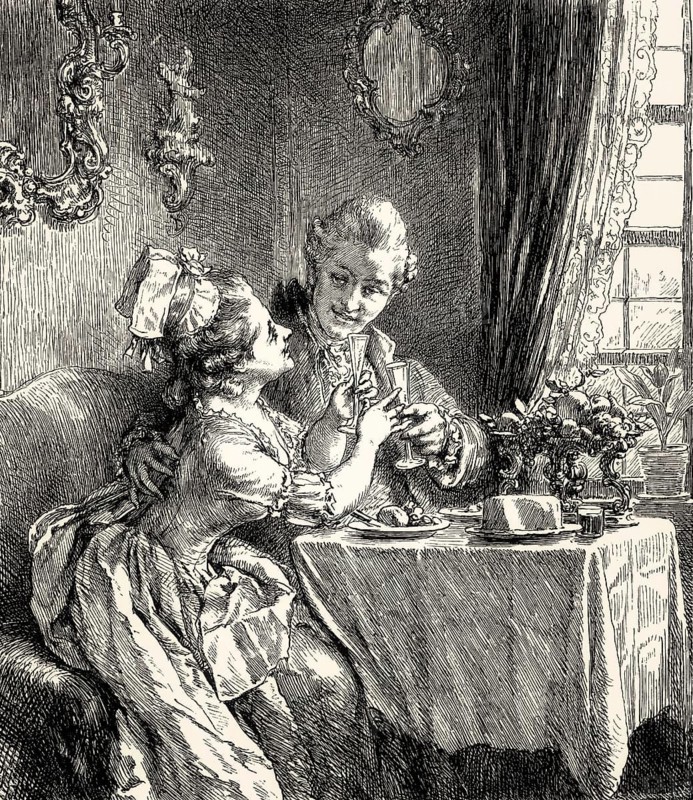 Scene from Der wahre Genuss, True Enjoyment, a poem by Johann Wolfgang von Goethe