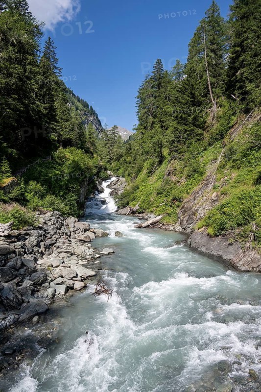 Umbal Falls, waterfall, River Isel in Umbaltal, Hohe Tauern National Park, East Tyrol, Tyrol, Austria