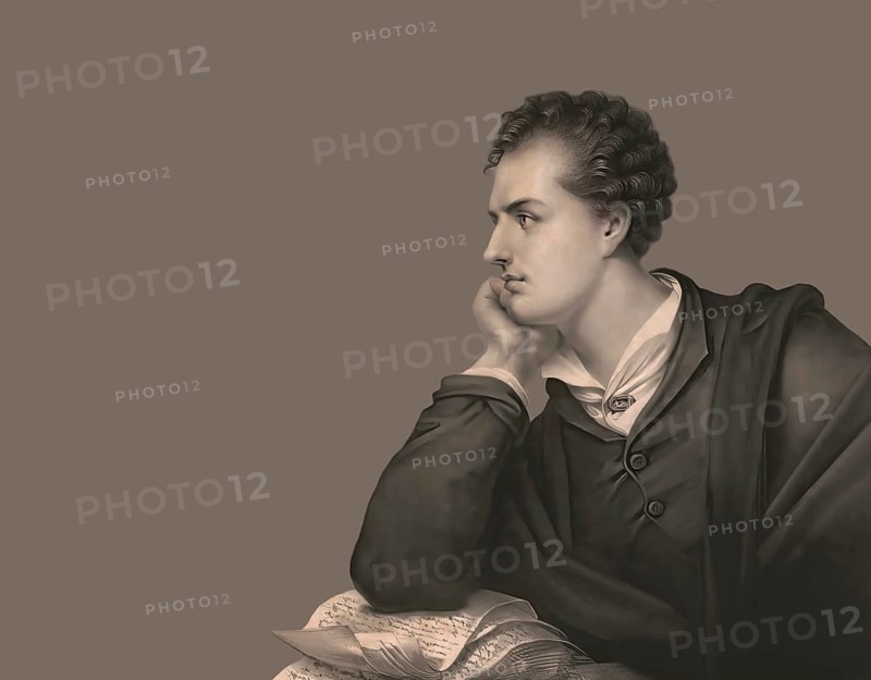 George Gordon Noel Byron, 6th Baron Byron of Rochdale, 1788, 1824, British poet, digital edited