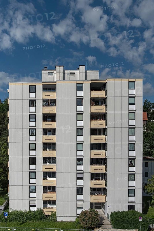Modern high-rise apartment building, Kempten (Allgäu), Bavaria, Germany