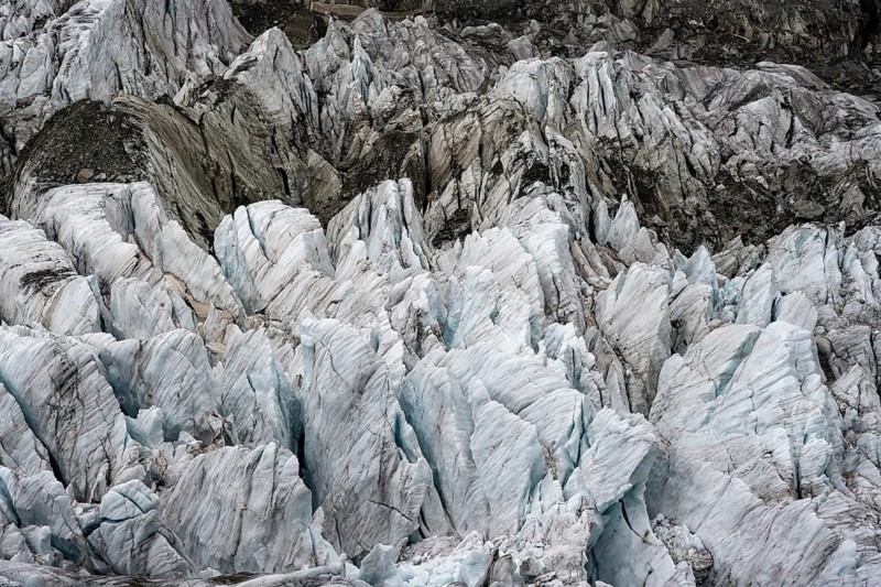 Detail, glacier ice with crevasses, Lower Arctic Sea, Bernese Alps, Bernese Oberland, Switzerland