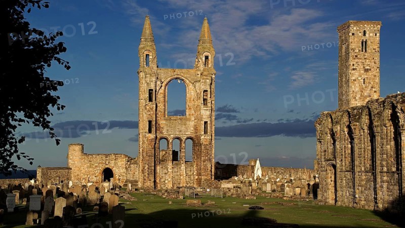 Europe, Scotland, Great Britain, England, landscape, cathedral, St. Andrews