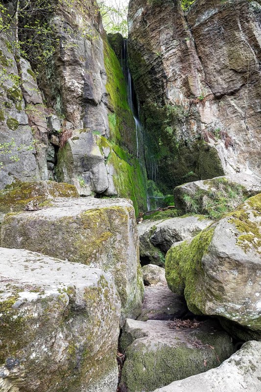 Langenhennersdorf Waterfall, highest waterfall in Saxon Switzerland, Bad Gottleuba-Berggießhübel, Saxony, Germany