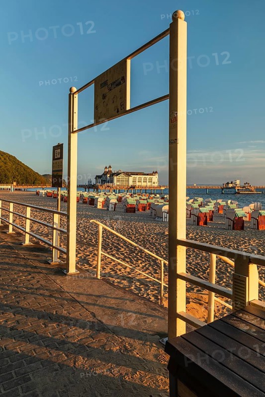 Pier on Sellin beach, Rügen Island, Mecklenburg-Western Pomerania, Germany