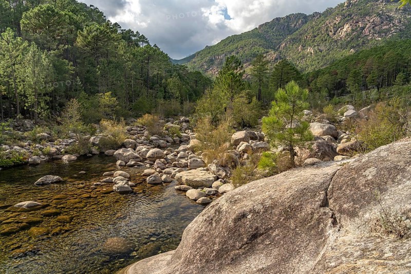 Landscape on the Solenzara River Corsica, France