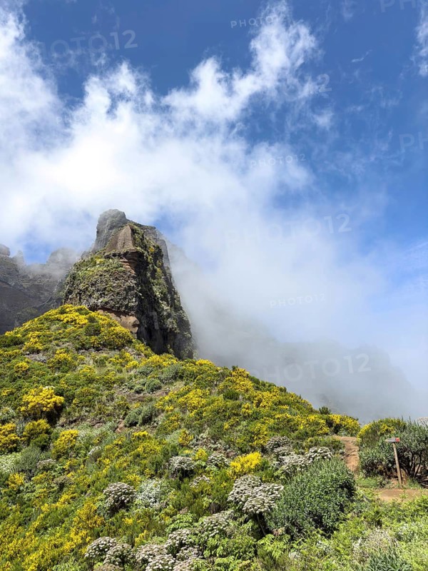 PR1 hiking trail from Pico Arieiro to Pico Ruvio, Madeira, Portugal
