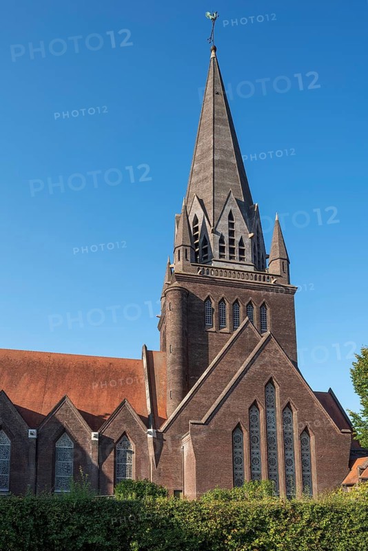 Brick Expressionist Sint-Theodarduskerk, Mijnkathedraal, St. Theodard Church of Tongeren at Beringen-Mijn, Koersel, Limburg, Flanders, Belgium
