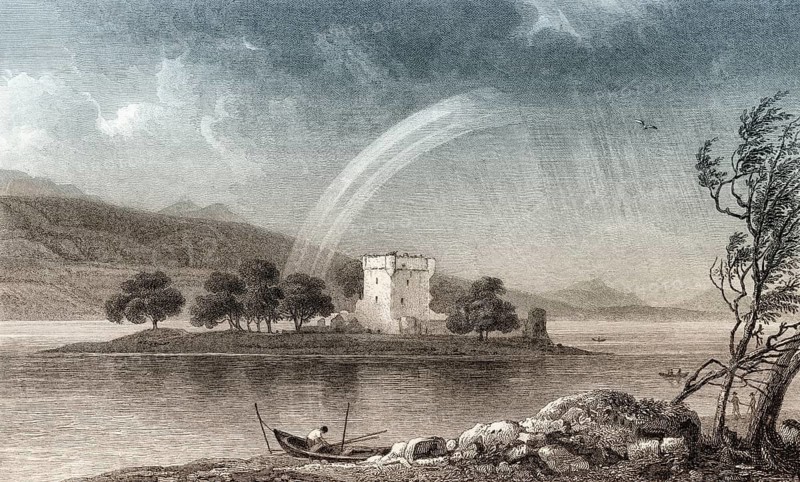 Loch Leven Castle, from Kinross, Scotland, 19th century, from Modern Athens by Th. H. Shepherd
