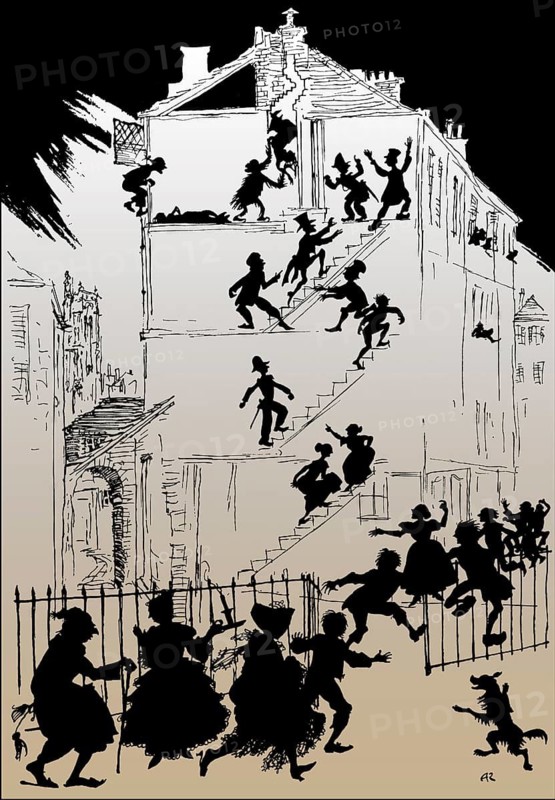 The Murders in the Rue Morgue by Edgar Allan Poe, illustration from Poe's Tales of Mystery & Imagination by Arthur Rackham, digitally edited