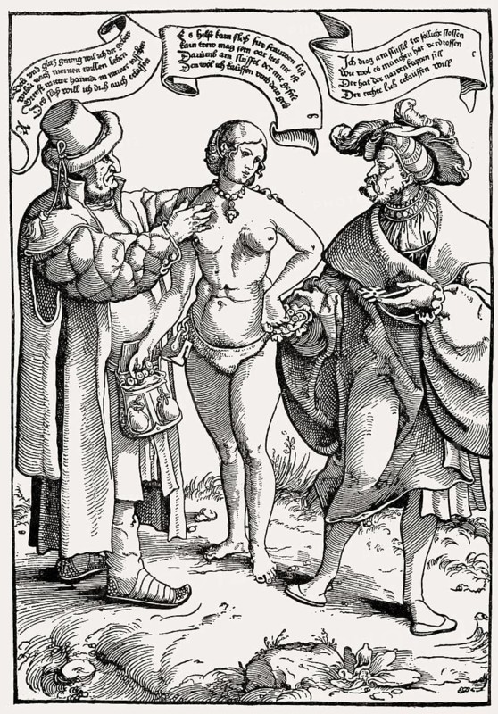 German satirical print about the uselessness of chastity belts, ca. 1540
