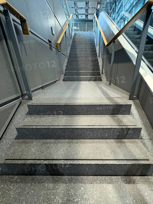 Staircase photographed from bottom to top, international