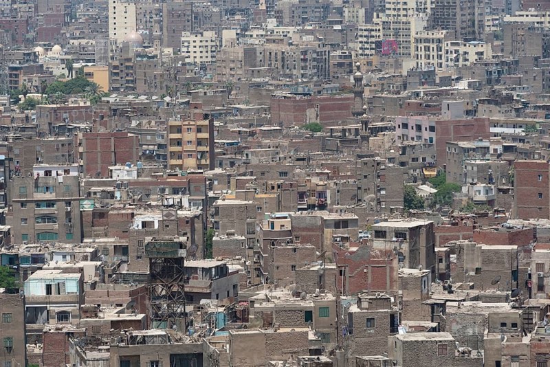 Cityscape view of Cairo, the crowded capital of Egypt a sprawling metropolis beside the River Nile in North Africa