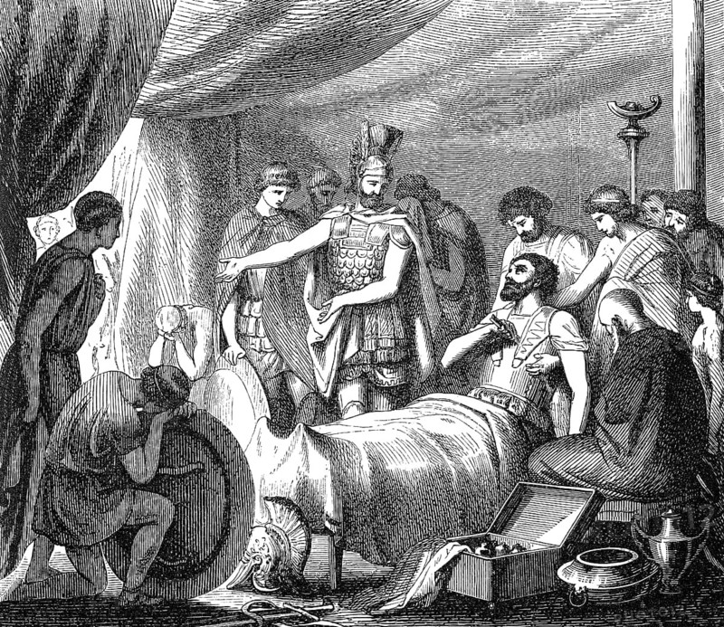 Death of Epaminondas or Epameinondas, a Theban general and statesman of the 4th century BC