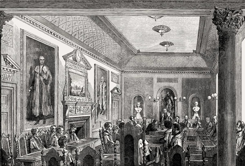 The town Council Chamber, Royal Exchange, Edinburgh, Scotland, 19th century