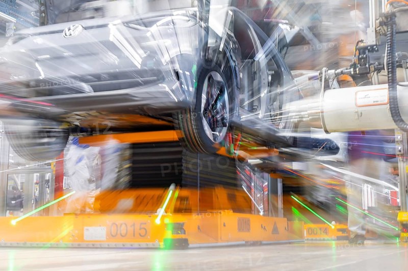 Electric car production in the assembly halls of VW in Zwickau, Zwickau, Saxony, Germany