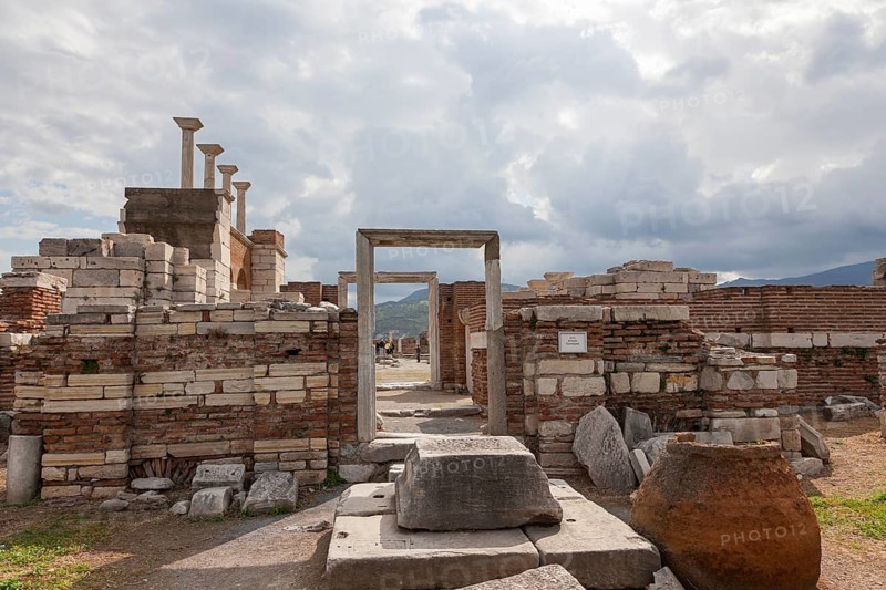 Ruins of St John's Church on Ayasoluk Hill, early Christian basilica in Byzantine Ephesus, Selçuk, Izmir Province, Turkey