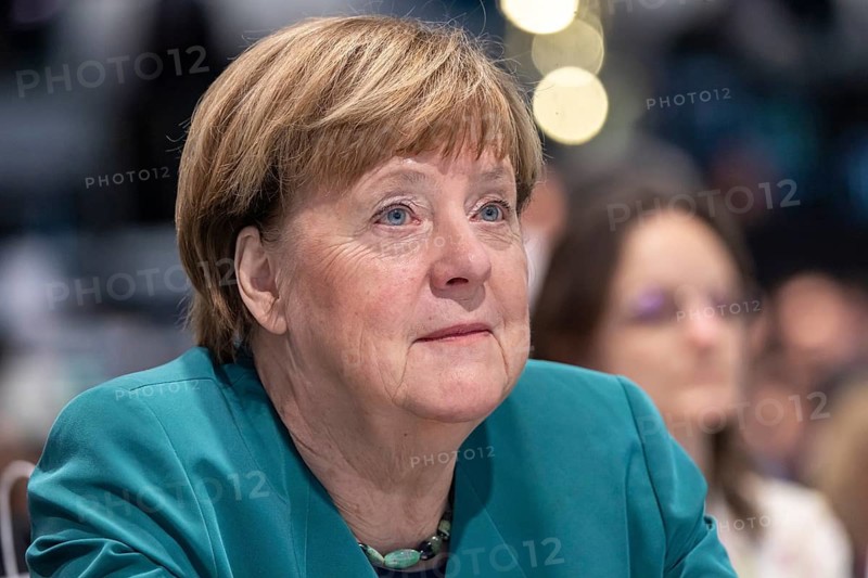 38th Federal Party Congress of the CDU of Germany in Stuttgart. Portrait of Angela Merkel. Stuttgart, Baden-Württemberg, Germany