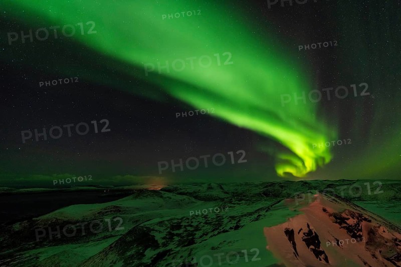 Northern Lights (Aurora borealis), Söröya, Finnmark, Norway, December 2018