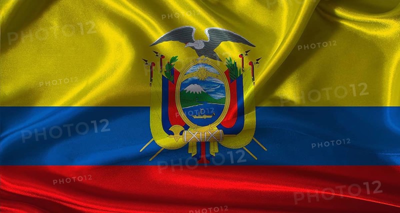 National flag of Ecuador with cloth texture. Ecuador flag with realistic texture background
