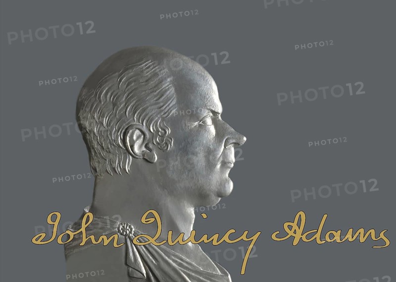 Portrait from a medal of John Quincy Adams, 1767-1848, 6th president of the United States