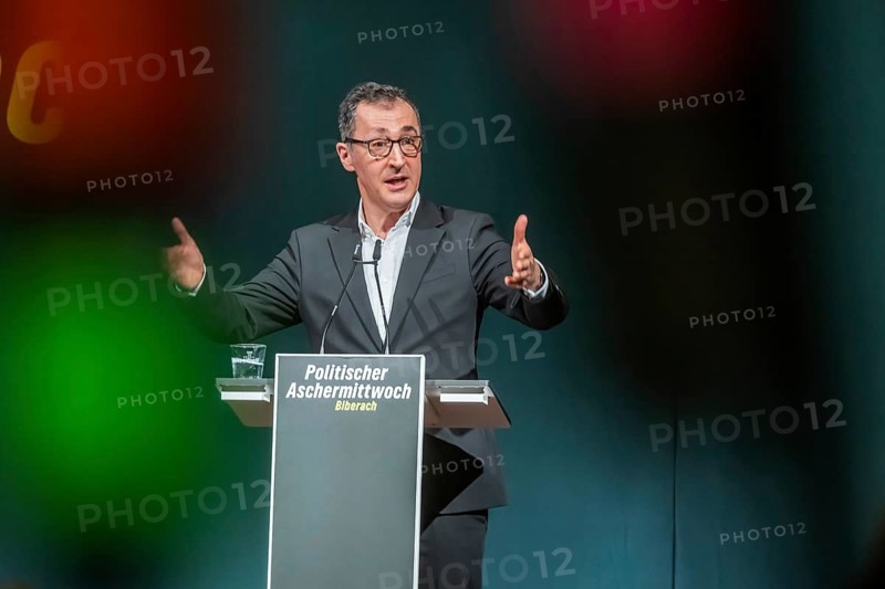 Political Ash Wednesday of the Green Party in Biberach. In focus: election campaign for the state election on March 8 with leading candidate Cem Özdemir. Biberach, Baden-Württemberg, Germany