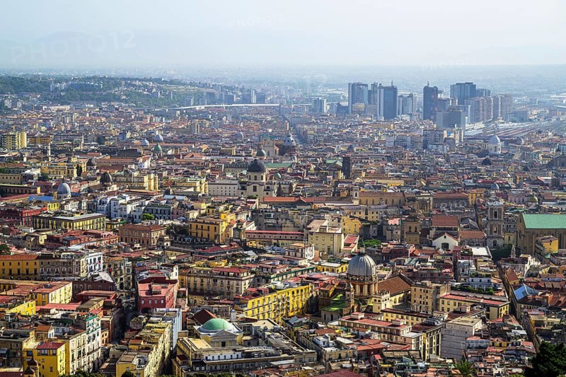 View of Naples and Vesuvius from Castel Sant'Elmo, Campania, Italy