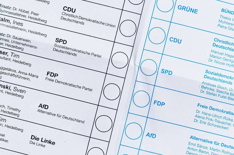 Heidelberg, Germany - February 11th: Ballot paper for Baden-Württemberg 'Landtagswahl' state election 2026 showing voting options