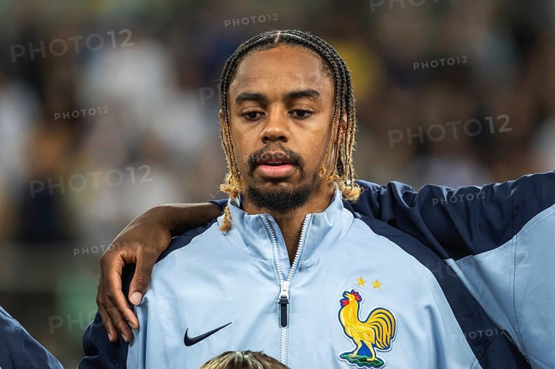 WROCLAW, POLAND - SEPTEMBER 5, 2025: Qualifications for FIFA 2026. Football match Ukraine vs France 0:2. Portait of Barcola Bradley