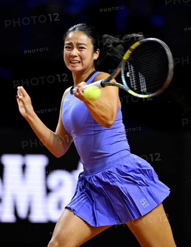 Action Alexandra Eala (PHL) Women's Porsche Tennis Grand Prix Porsche Arena, Stuttgart, Baden-Württemberg, Germany
