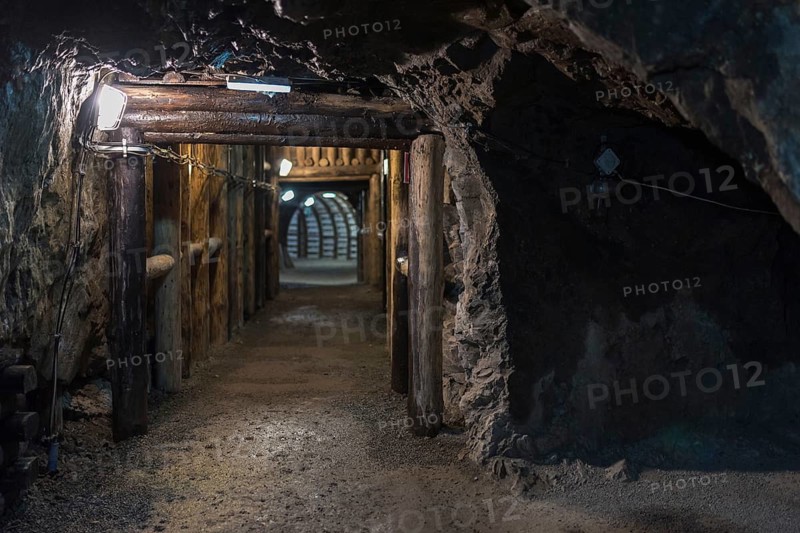 Underground corridor in an old gold mine and arsenic