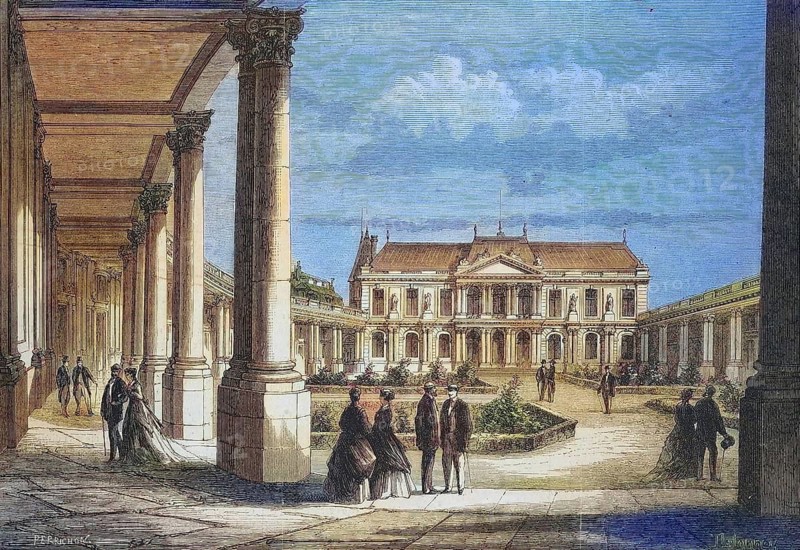 Restoration of the French National Archives circa 1868, Hotel de Soubise, City Palace, rue de Marais, Paris, France, Historic, digitally restored reproduction of an original 19th century master, exact original date unknown