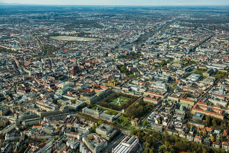 Munich city centre, aerial view, bird's eye view, Munich, Bavaria, Germany