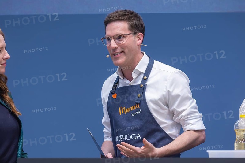 Manuel is cooking! at Intergastra in Stuttgart. DEHOGA Baden-Württemberg event with Manuel Hagel, the CDU's top candidate for the post of Minister-President. Baden-Württemberg will elect a new state parliament on March 5, 2026. INTERGASTRA, leading trade fair for the hotel and catering industry. Stuttgart, Baden-Württemberg, Germany