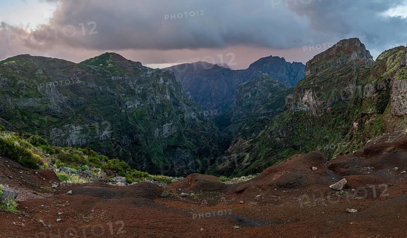 Sunset at Pico do Arieiro, hiking trail PR1, Madeira, Portugal