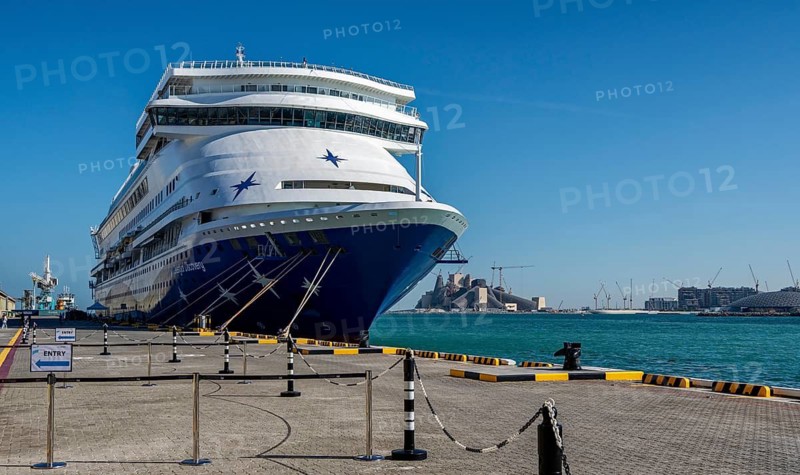 Cruise ships at the cruise terminal in Abu Dhabi, UAE, United Arab Emirates
